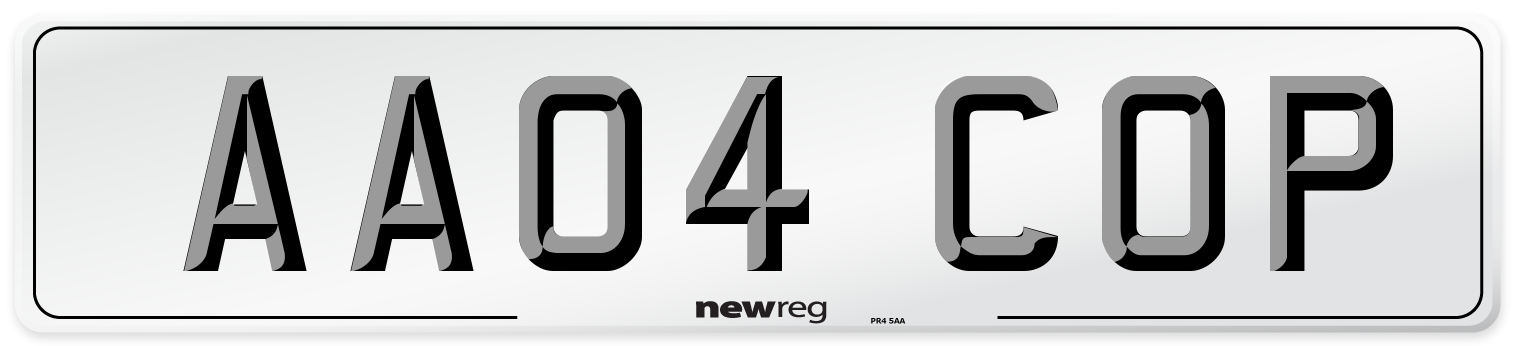 AA04 COP Number Plate from New Reg
